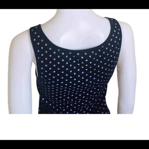 GAP Stretch Polka Dot Print Tank/Top Navy Blue Size Medium - Picture 7 of 12